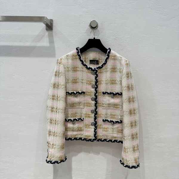 

23 early autumn new product special craft colored yarn woven tweed jacket advanced tone super whitening, Black;brown