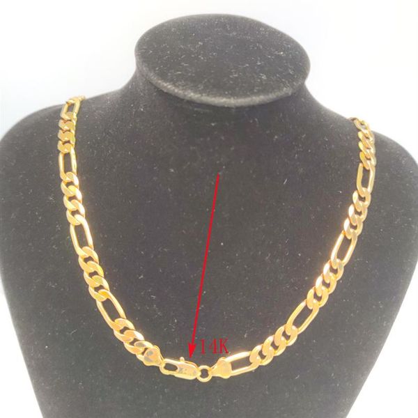

14k italian figaro link chain necklace stamp solid fine gold gf 24 8mm246x, Silver