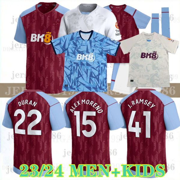 

2023 24 aston soccer jerseys kamara villa 23 24 watkins buendia mcginn el ghazi douglas luiz mings konsa cash football shirt kids kit mens, Black;yellow