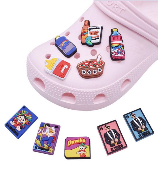 

pvc mexican theme food drink flag shoe parts accessories decoration charm jibitz for charms wristband buckle9852863, White;pink