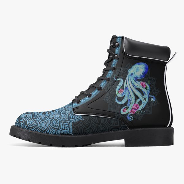 

diy classic martin boots customized pattern fashion cool blue versatile elevated casual boots 36-48 5692