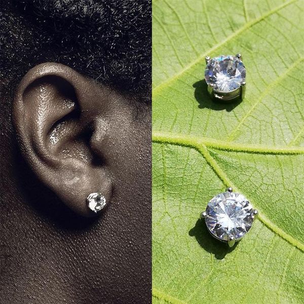 

stud fashion no piercing zircon magnetic earing for women men kids hole crystal ear studs jewelry magnet earring305d, Golden;silver