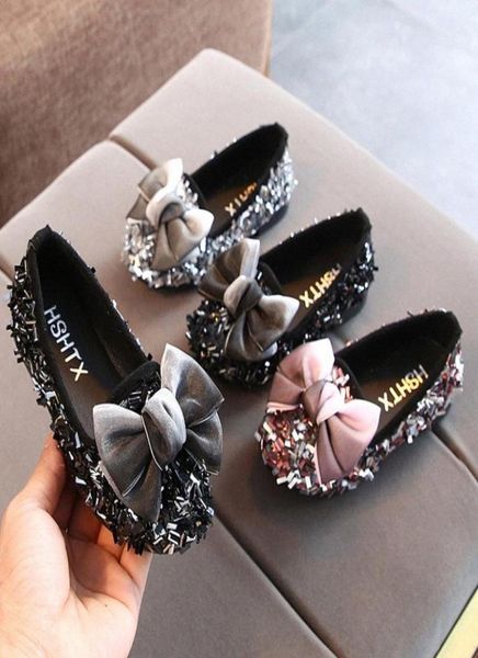 

kids shoes bowknot rhinestone leather shoes school girls dress sneakers spring wedding party dress for girls sandals 2ozr4300829, Black;grey