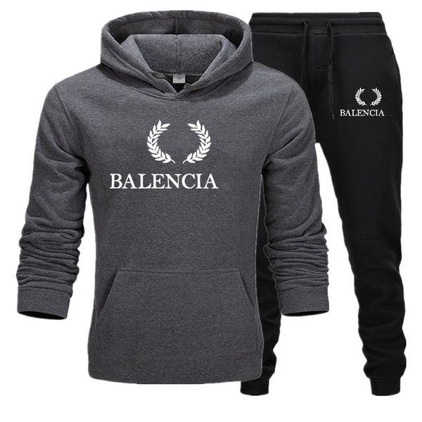 

mens tracksuits 2024 mens sports suit cotton brand tech fleece good quality hoodie male training wear designer sweatshirt set sweatpants, Gray