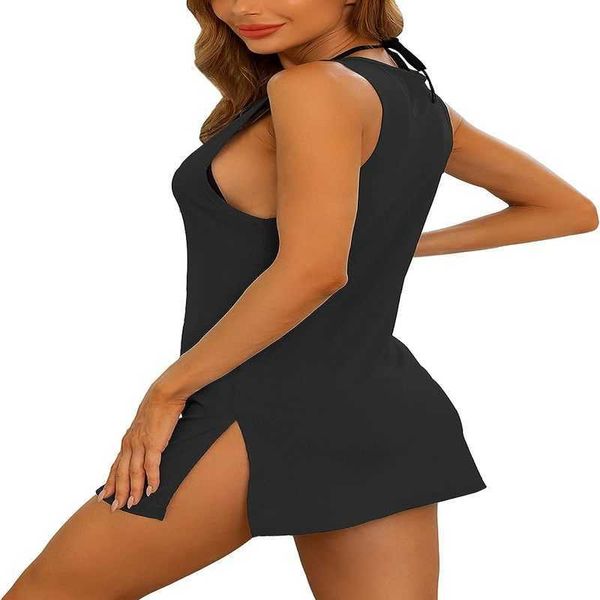 

pyjamas yya women's tank nightwear sleeveless sleeping shirt nightwear underwear dress sxxl lf230908., Red;black