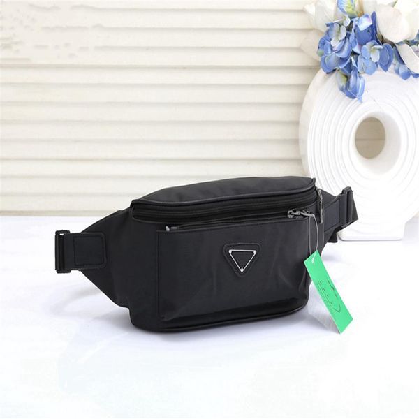 

fashion re nylon saffianos triangle waist bag luxury designer cross body bags women handbag shoulder men chest pack leather254k
