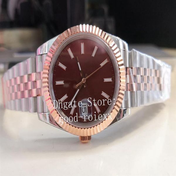 

12 style 41mm watches men's everose rose gold watch jubilee bracelet men bp 2813 movement chocolate brown wimbledon crystal l332e, Slivery;brown