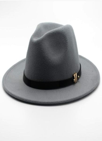 

seioum new brand wool men039s black fedora hat for gentleman woolen wide brim jazz church cap vintage panama sun hat d190115688781, Blue;gray