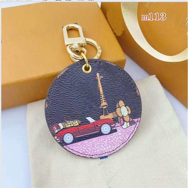 

fashion designer keychain handmade pu leather heart pattern car keychains bag charm hanging decoration pendant accessories damier233c, Silver