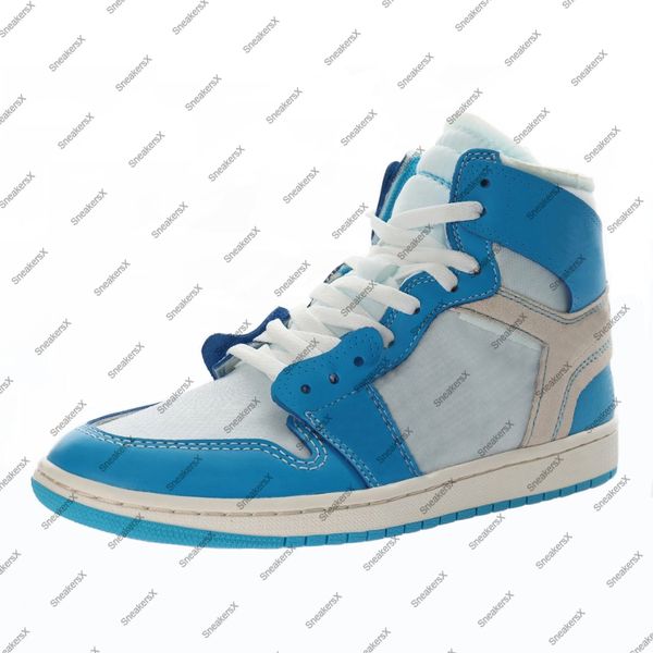

high university blue basketball boot for men's unc sports shoe mens skate shoes womens skates boots women's sneakers aq0818-148