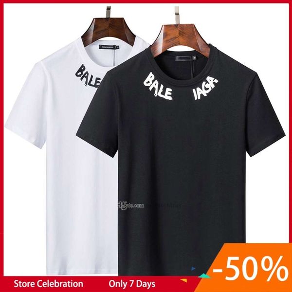 

designer brand tees t shirts pure cotton short sleeve shirt simple letter printed summer casual men clothing size s-xxxxl, White;black