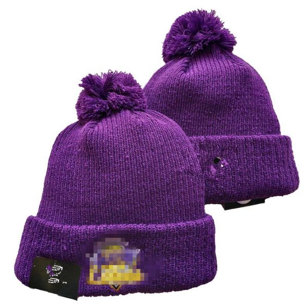 

2023 lakers beanie baseball north american team side patch winter wool sport knit hat skull caps beanies, Blue;gray