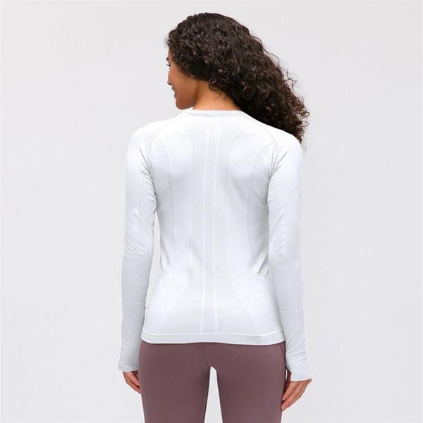 

lu-83 yoga swiftly tech shirt sport workout casual thumb hole women's long sleeve t-shirt fitness breathable gym clothes207v, White;red