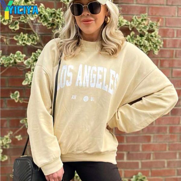 

yiciya hoodie y2k sweatshirt hoodies woman clothing fashion letter print pullovers female loose sweatshirt hoodies pullovers, Black