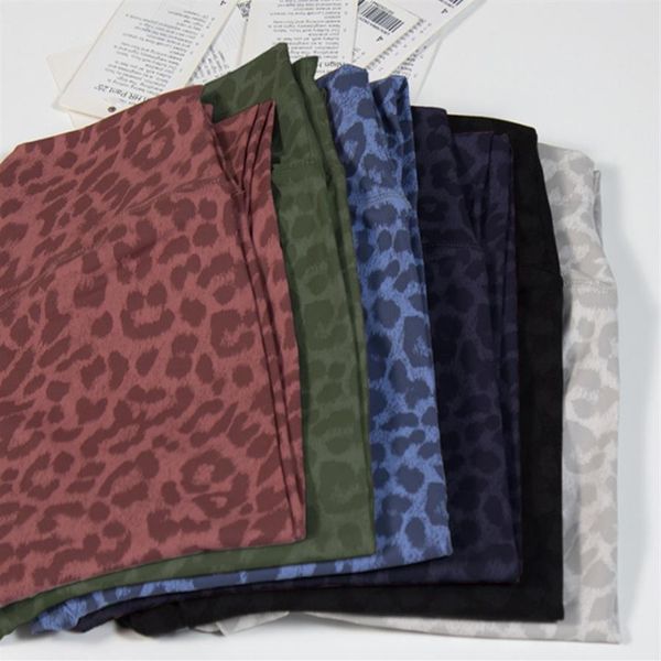 

lu-088 align women's sports pants women leopard yoga leggings gym clothing seamless fitness suit printed legging running tigh317o