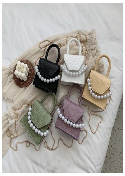 

luxurys bags 2021 spearl single shoulder slung women039s fashion crocodile small square bag pu mini backpack7223198