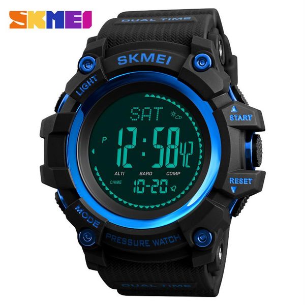 

skmei 1538 brand mens sports watches hours pedometer calories digital watch altimeter barometer compass thermometer weather men wa264l, Slivery;brown