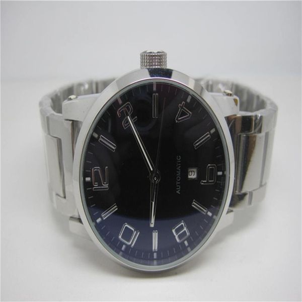 

mens watch mechanical watch automatic watches stainless steel band transparent glass back mb08235c, Slivery;brown