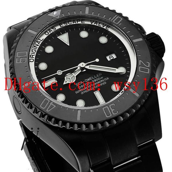 

44mm men's casual watch sea-dweller 116660 black ceramic in dlc pvd sapphire movement automatic mens wrist watche2329, Slivery;brown