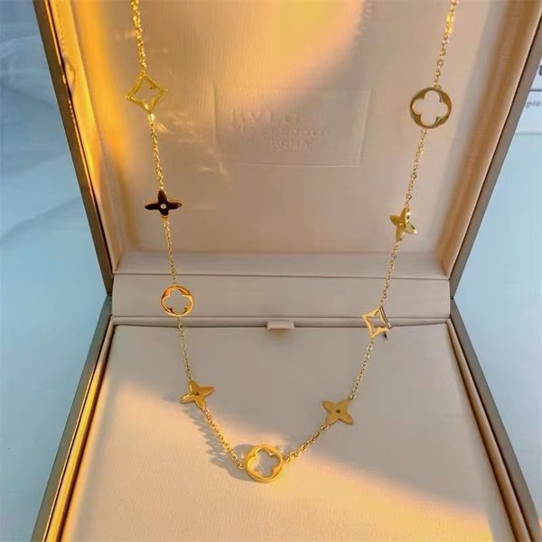 

classic design cute 4 leaf clover necklace luxury women 18k gold bracelets for gift, Silver