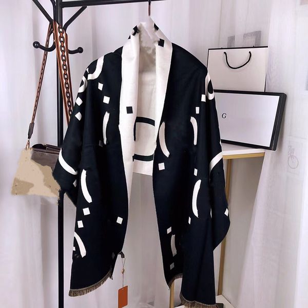 

2023 new women's fashion designer scarf fashion brand 100% cashmere material scarf winter outdoor warmth, Blue;gray