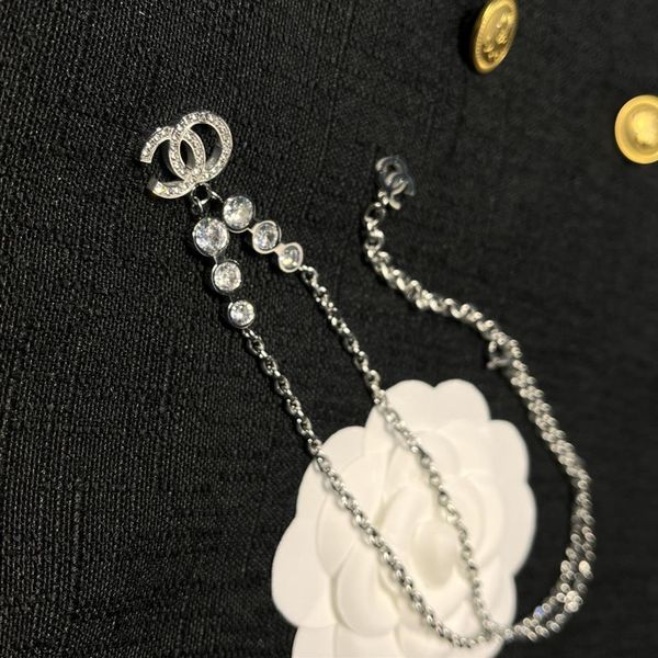 

designer choker necklace inlay diamond crystal 925 silver plated 18k gold plated stainless steel c-letter pendant necklaces for wo284w