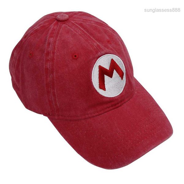 

super mario brothers washable baseball hat couple letter embroidery sun sunshade s8tn s8tn, Blue;gray