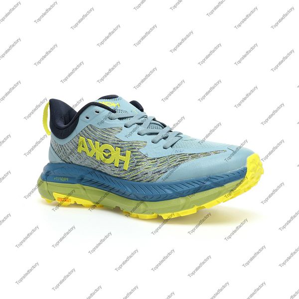 

hoka one mafate speed 4 stone blue dark citron running shoes for men's sports shoe women's sneakers mens trainers womens trekking