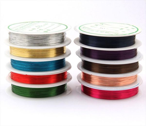 

10pcs rolls mixed color copper wire beading thread string cord diy jewelery making 03mm 20mroll 04mm 10mroll4555265, White;red
