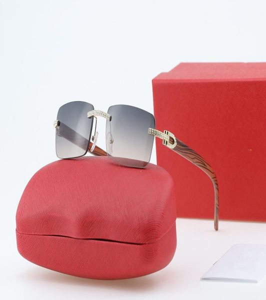 

glasses designer sunglasses women men fashion leopard head composite metal rimless optical frame classic rectangle uffalo horn sun2985715, White;black