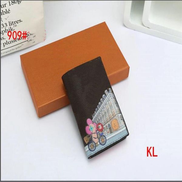 

designer card holder wallet short case purse pouch quilted genuine leather womens men purses mens key ring credit coin clutch bag 244e, Brown;gray