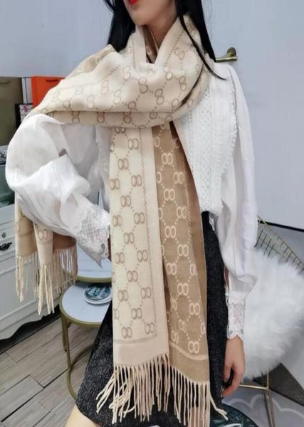 

2022 new luxury scarf cashmere thick shawl women long winter wram pashmina wraps hijab with tassel bufanda foulard6774901, Blue;gray