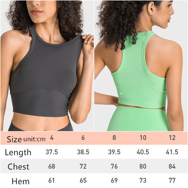 

al-001 womens yoga outfits sleeveless shirts solid color sports vest running excerise fitness girls jogging trainer lycra sportswear close-f
