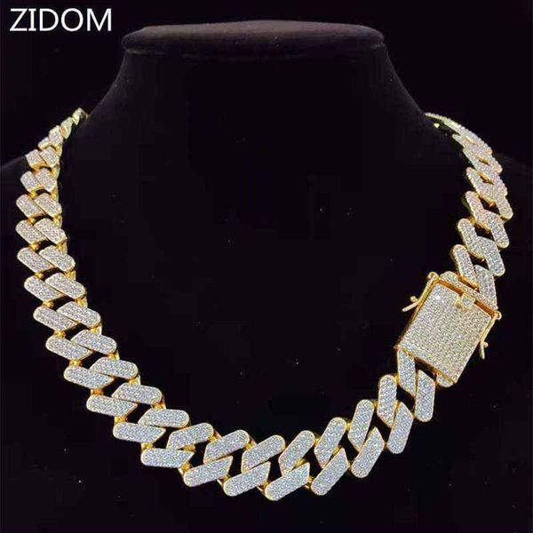 

men hip hop chain necklace 20mm heavy rhombus cuban chains iced out bling necklace fashion jewelry for gift 2111233180, Silver