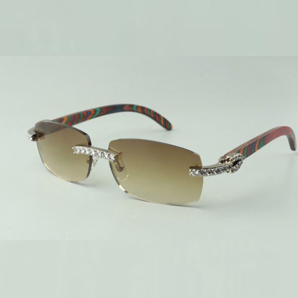 

xl diamond wooden sunglasses 3524026 with natureal peacock wood legs and 56 mm lenses, White;black