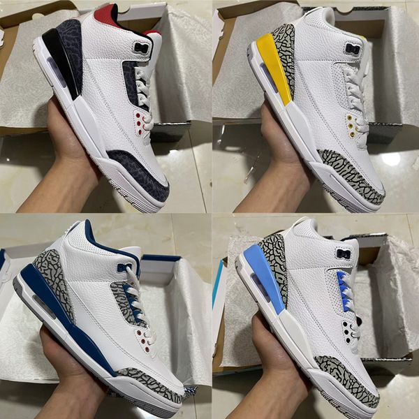 

jumpman 3s basketball shoes mens trainers outdoor sports sneakers 3 fire red pine green racer blue cool grey unc court purple laser orange c