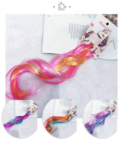 

kids glitter hair bows princess dress up braided curly wig hair extension unicron hairpin hair accessories kka79004991928, Slivery;white