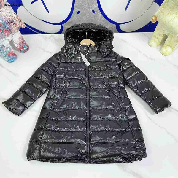 

children's down coat long cotton winter clothing for boys and girls solid color baby down jacket, Blue;gray
