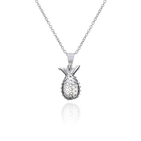 

pendant necklaces cute silver plated fruit pineapple pendants lovely sweet style jewelry choker for women party gifts272b