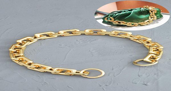 

golden vintage bag chain handle shoulder bag key chain thick women chain bag shoulder straps resin material5360367, Black