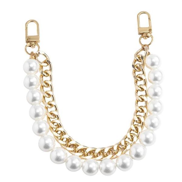 

watch bands fashion artificial pearls bag chain strap handbag purse replacement chainwatch2768, Black;brown