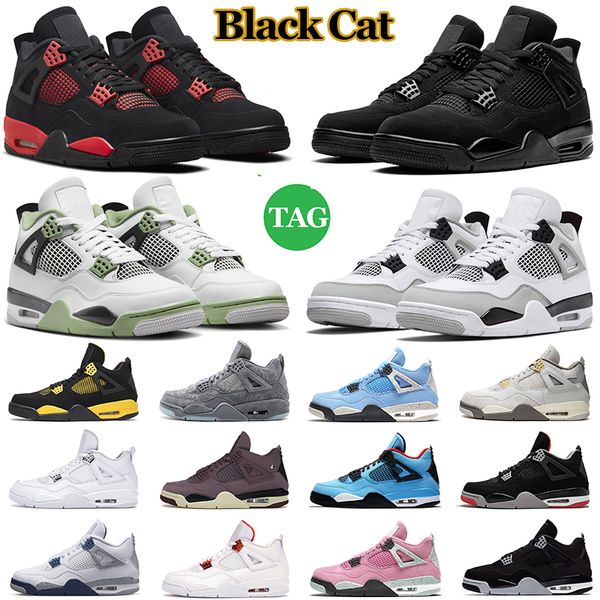 

jumpman 4 retro basketball shoes men 4s black cat bred unc university blue cactus white grey women pure royalty sport sneakers eur 36-47