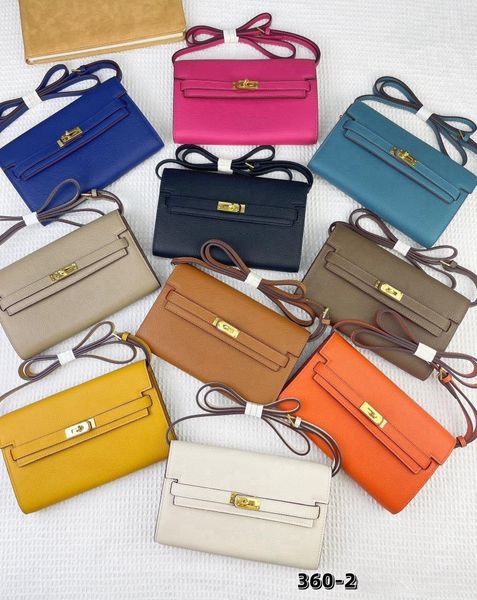 

classic wallet togo cowskin designer purse woman wallets with strap clutch handbag silver gold buckle card holders fashion genuine leather w, Red;black