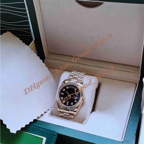 

4 color good factory watch of men automatic movement classic 36mm black champagne diamond dial wristwatch with original box diving299k, Slivery;black