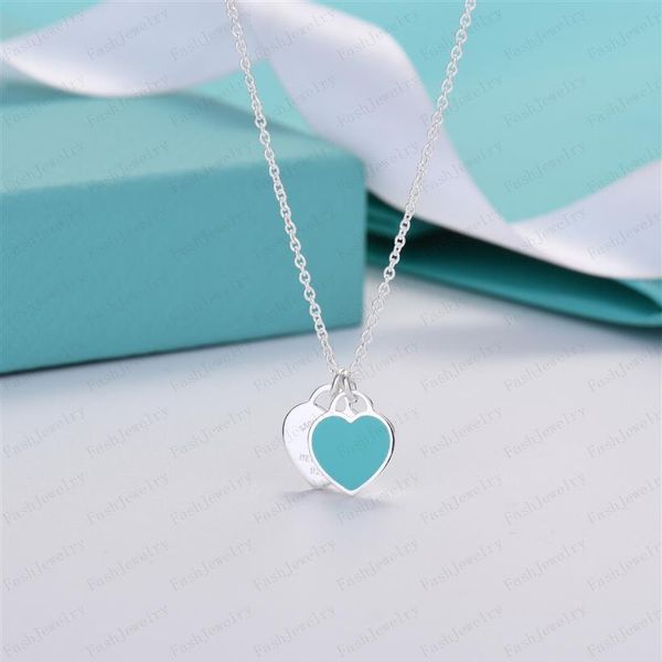 

fashion chain designer women necklace bracelet classic heart set 18k gold girl valentines day love gift stainless steel jewelry wi221h, Black