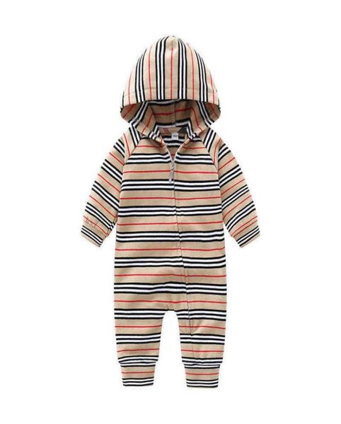 

designer kid clothes newborn baby boy girl romper 2021 autumn long sleeves hoodie stripe jumpsuits infant toddler clothes spring g4359366, Blue