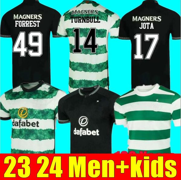 

2023 2024 celtices 120 years anniversary soccer jerseys 23 24 kyogo edouard turnbull ajeti christie jota griffiths forrest celts men kids ki, Black;yellow