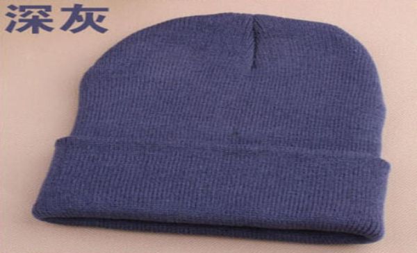 

wholenew 2015 10 colors plain beanie knit ski cap skull hat warm solid warm cuff blank beany1854588, Blue;gray