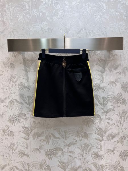 

fashion design black skirts side stripe knit women high waist solid color lady elegant all-matched skirt