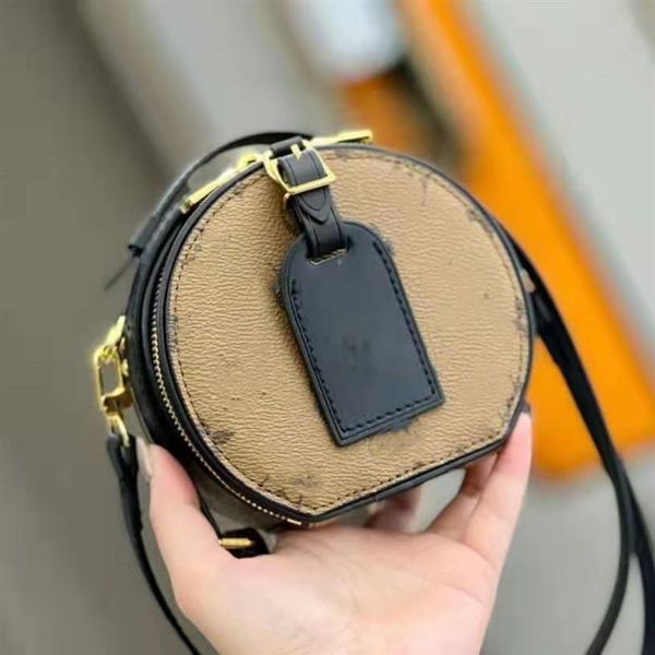 

classic brown letter messenger bags luxury designer round cake bag zip ladies shoulder bag crossbody famous brand female purse clu249c